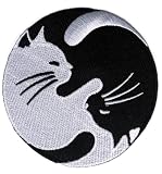 ワッペン かわいい 猫 白黒 ネコ CAT アイロンワッペン 刺しゅう アップリケ パッチ