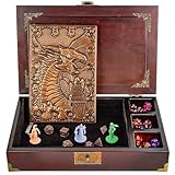 HORNATE ダンジョンズアンドドラゴンズ スターターセット 3イン1 - メタルDNDセット付きdndダイストレイ - dndダイスボックス | DNDスターターセット dndジャーナル付き (200ページ) - ダンジョンズ&ドラゴンズプレイヤー用dndスターターキット