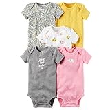 カーターズ Carter's 女の子用ぞうさんjust too cute半袖ボディスーツ5枚セット (9months(67-72cm)) [並行輸入品]