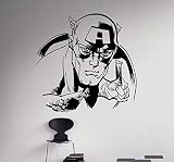 キャプテン・アメリカスーパーヒーロー壁デカールビニールステッカーCartoonsホーム内部子供のアート装飾アイデア寝室子供部屋リムーバブルデザイン7 (キャップ)