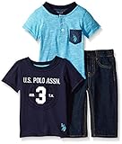 U.S. Polo Assn. Baby Boys' T-Shirt and Pant Set Navy 3/6 Months [並行輸入品]