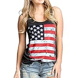 Mokao Lady Summer Flagベスト女性用カジュアルバギーノースリーブブラウスLoose TeeタンクトップTシャツ カラー: グレー