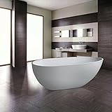maykke Naples 67インチモダン楕円形アクリル浴槽ルームで自立ホワイトTub Cupc認定、xda1406001