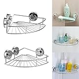 Interlink 　浴室収納ホルダー ラック　ロック吸盤式　水切り　ズレ落ちない　壁掛け　整理整頓　お風呂　洗面所　バス用品 オシャレ　扇形収納ラック (21.5x 21.5 x 5cm)