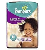 パンパースアクティブフィットサイズ6（特大）パック19おむつを運びます (Pampers) (x6) - Pampers Active Fit Size 6 (Extra Large) Carry P