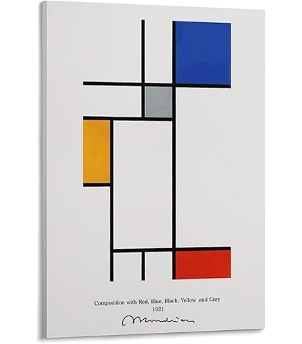 Amazon.co.jp: Piet Mondrianピート・モンドリアン絵画壁の