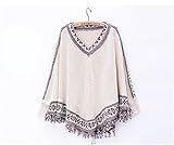 授乳ケープ ポンチョ 長袖 ニット セーター プルオーバー ゆったり ホワイト SJ0041