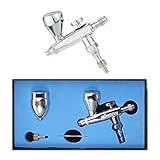 KKmoon エアブラシキット ミニエアブラシ 口径0.3mm 5&13cc シングルアクションエアブラシ ケーキ装飾 化粧 スプレーエアブラシ