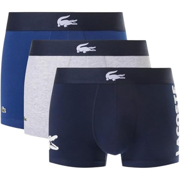Amazon | [ラコステ] ロング ボクサーパンツ 3枚セット パック 前閉じ