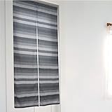 メール便発送 ナチュラルな雰囲気の綿100％ボーダーデザインのれん／85cm×150cm／インド製 イタワ ブラック