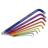 PBスイスツールズ ボール付きロングレインボー六角レンチ9本組 212LH-10RB サイズ1.5～10 1ヶ入 TWLBR-9S