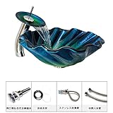 ArtCWK洗面ボール 手洗器 洗面器 洗面台 手洗い器 洗面鉢 彩色上絵洗面ボール オシャレ高品質強化ガラス製　耐高圧 抗衝撃　高温に耐える 貝殻形 [並行輸入品]