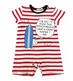 PEANUTS SNOOPY スヌーピー 半袖 ロンパース ボーダー (カラー：12/80cm)