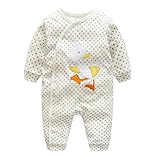 エルフ ベビー(Fairy Baby)新生児服 カバーオールロンパース 前開き 長袖 四季兼用 出産祝い 可愛い鴨柄 12M