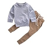 ZooArts ベビー服 子供服 男の子トレーナー+ロングパンツ 2点セット かわいい 長袖 スウェットトップス 丸い襟 春秋 セットアップ キッズ服 おしゃれ ファッション カジュアル (90（12