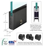 CRLブラック陽極酸化6 " Squareドアレールwithロック – 35 – 3 / 4 " 3 / 4の長"ガラス