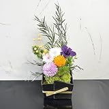 和風プリザーブドフラワー 苔玉風アレンジ 枯れない花 フラワーギフト 蓮 【 還暦 喜寿 米寿 傘寿】