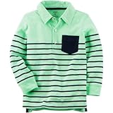カーターズ Carter's/ ロングスリーブストライプポロ グリーン トップス長袖シャツ 4歳【並行輸入】