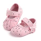 男の子と女の子 赤ちゃん ちょう結び 丸点 ソフトな底 モカシン 歩く靴 (13, ピンク)