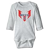 NINKI ベビー服 サッカー ゴールデンボール メッシ 長袖 ロンパース 6ヶ月~24ヶ月 100%コットン 出産祝い Size 24 Months グレー