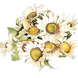 人工フラワー、ひまわりのブーケ、ホームデコレーション/ウェディングデコレーション用 1 パックに 1 束 12 本の花束が 2 束 B01IKGU0V4