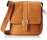 David King & Co 8469C Deluxe Medium Messenger with Buckle - Cafe