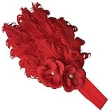 Arlaiレッド1個赤ちゃんのヘッドバンドフェザーHeadwearヘアバンド