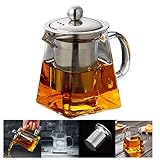 ティーポット 耐熱ガラス 400ml 急須 ガラスティーポット 茶こし ガラス 紅茶ポット… (400ml)