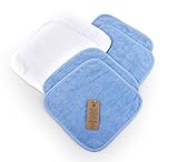 Arus Baby Organic Turkish Cotton Soft Sensitive Natural Washcloths, (4 Blue, 2 White), 12x12 by Arus