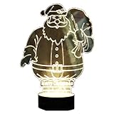 pinron 3d Illusionランプクリスマスツリー/サンタクロース/ヘラジカ/雪だるまアクリル3dライトクリエイティブVisual Tabletop Atmosphere LEDナイトライト省