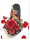 【プリザーブドフラワー／ガラスの靴シリーズ】魔女の赤い薔薇の輝きと魔法のほうき【数量限定品／リボンラッピング付き】