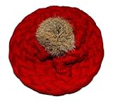 （ガオルイ）Gaorui　ニット帽 太編み ふんわり かわいい 手編み風ニット帽 選べる6色 赤ちゃん 子供用 かわいい 防寒 イエロー　レッド　ピンク　クリーム　ブラック　ブラウン