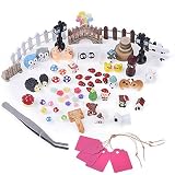 Antner 72pcs Miniature Ornament Fairy Garden Dollhouse Decor DIY Kit with Storage Box [並行輸入品]