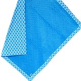 Cozy Wozy Quatrefoil Print Cotton and Minky Baby Blanket with Mitered Corners, Azure Blue, 32 x 37 b