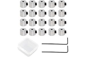 LOYELEY ピンバッジのピンバッチ 20個セット 6×5mm ネジ式キャッチ 留め具 金具 DIYパーツ 操作簡単 収納ケース付 銀色