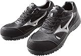 MIZUNO(ミズノ) オールマイティ 紐タイプ(ワーキング) (09ブラック×シルバー) シューズ 足幅ワイド(3E相当) (C1GA1600) 09ブラック×シルバー 27.5
