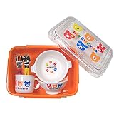 MIKIHOUSE HOTBISCUITS（ミキハウスホットビスケッツ）食器５点＋収納ケースSET テーブルウエアセット(ベビー食器セット) ---,オレンジ