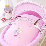 Izziwotnot Humphrey's Corner Lottie Fairy Princess Wicker Moses Basket (Pink on Natural) by Izziwotn