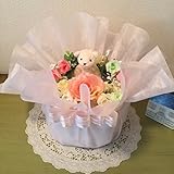 おむつケーキ　フラワーアレンジ女の子用　ピンク 出産祝い　結婚祝 (おむつサイズS)