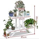 木製植物フラワースタンド/多段鉢植え植物ディスプレイスタンドバルコニー居間屋外フラワースタンド85 * 85cm ( 色 : 白 )