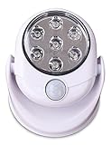明るいZeal Motion ActivatedコードレスLEDライト( 4.5 " W x 6 " H、7 LED電球、電池付属) – どこ誘導ランプLEDナイトライトランプ – モーションセンサー