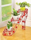 フラワースタンド アイビー スタンド ラック ワイド花支架花园机架 フラワーラック 鉄マルチレイヤーフラワーポットフレーム屋内と屋外のリビングルームバルコニーハイヒールの形状クリエイティブフラワーラッ