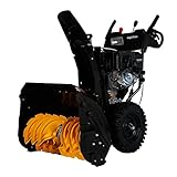 除雪機 自走式 セル付き ヘッドライト付き ブラック 除雪幅約72cm 337cc 11馬力 11HP 4サイクル 雪かき機 雪かき 投雪 除雪作業 エンジン ガソリン 自走 家庭用 黒 BLACK 