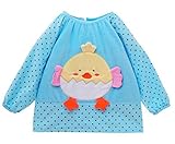 【SEBLES】 キッズ ベビー ひよこ ピヨピヨ キュート エプロン スモック 幼稚園 お絵かき 全4色 サイズ 80 90 100 クロスセット (スカイ,100)