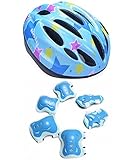 HORIZON 子供 用 ヘルメット＋キッズ プロテクター 軽量 サイクリング 自転車 用 (ブルー・星) (ブルー・星)