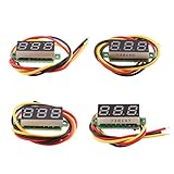 Baosity 3線　DC 0-100V　デジタル電圧計（4個）　ミニ　高精度　電圧メーター　テスター　0.28インチ　