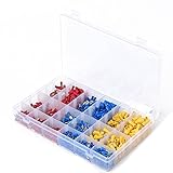 WINGONEER 900pcs Assorted Insulated Electrical Wire Terminals Crimp Connector Spade Set Red Yellow B