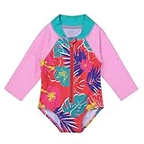 (フィーショー) FEESHOW 子供 ベビー 女の子 女児 水着 ワンピース 水泳着 スイムウェア 長袖 ラッシュガード UPF50+カット ピンク 3ヶ月