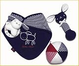 ガラガラ スタイなどのベビー服ギフトセット 日本製 ビセラ 詰め合わせ 紺