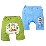 (サックス/95cm) ベビー服 男の子 5分丈 モンキーパンツ ボトム アンパンマン 綿100％ キャラクタープリント 男児 ベビー